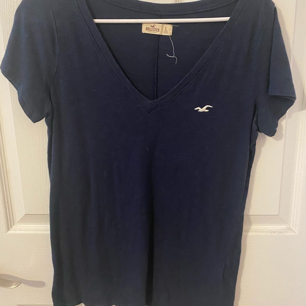 Hollister Navy V-neck